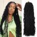 7 Packs 24 Inch Soft Locs Crochet Hair Pre Looped Curly Wavy Faux Locs Crochet Braids for Natural Butterfly Crochet Hair for Black Women (24 inch(pack of 7) 1B) 24 Inch(pack of 7) 1B