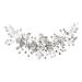 maxtachi Bride Hair Accessories Wedding Hair Vines Headpieces Flower Pearl Headband Elegant Hair Accessories Silver Crystal Leaf Hair Pieces for Women and Girls Hair Styling Accessories