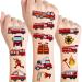 24 Sheets Fire Truck Temporary Tattoos  Birthday Decorations Firetruck Firefighter Party Favors