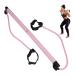 Relaxdays Pilates stick 2 resistance bands with foot loop Pilates bar set yoga fitness Pilates training device pink