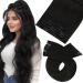 Moresoo Hair Extensions Clip in Human Hair Black Clip in Extensions 12 Inch Off Black Clip in Real Hair Extensions 5 Pieces/70g #1B 30 cm #1B