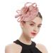 Z&X Sinamay Fascinator Pillbox Hat with Headband Hair Clip for Cocktail Tea Party One Size 007 Nude Pink