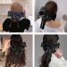 W WEILIRIAN Silk Satin Hair Bows Long Black Bow Hair Clips Satin Hair Barrettes Clip French Hair Barrette Scrunchies Ponytail Accessories Jewellery for Women Girls Gifts (Black) - Buy Online on GoSupps.com