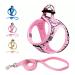 Suredoo dog harness Small dogs with a leash anti -train dishes reflective breathable breast dishes puppy crockery for small medium dogs (pink checkered XL) pink checkered XL