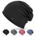 Hasagei hat men slouch beanie women light thin hat soft cotton chemo hat classic unisex jersey hat for spring and winter black
