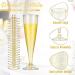 Gerrii 300 Pcs 4.5 oz Gold Glitter Plastic Champagne Flutes - Disposable Clear Toasting Glasses for Weddings, Parties & Events - Buy Online on GoSupps.com