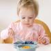 Suction Plate Set for Baby | Silicone Toddler Divided Dish with Fork and Spoon | BPA Free | Dusty Blue - Buy Online on GoSupps.com