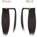 FESHFEN Straight Ponytail Extension Medium Brown 16 inch - Wrap Around Clip in Synthetic Hairpiece for Women Girls - Buy Online on GoSupps.com