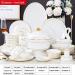 Kitchen Ceramic Dinnerware Set Cereal and Soup Bowls Plates Bowls Gold Rim Ceramic Bone China Porcelain Dinner Plate Set Bowl Sets - 58 Pieces Round 62 Pieces Round 62 pieces - Buy Online on GoSupps.com
