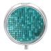 Round Pill Box Turquoise Small Dot Tiles Print 3 Compartment Medicine Pill Case Print Pill Organizer Decorative Metal Portable Pill Box Pocket Pill Box