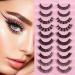 Strip Lashes False Lashes 10 Pairs 5 Styles Natural Look Clear Band Light Weight Wispy Faux Mink Russian Strip Lashes D Curl 3D Crisscross Multi-Layers False Fake Eyelashes - Buy Online on GoSupps.com