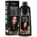 KINGMING Black Hair Dye Shampoo 3 in 1 Hair Color Shampoo for Women Men Grey Hair Coverage Herbal Ingredients Champu Con Tinte Para Canas 500ml (Black)