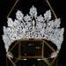 Aoligrace Luxury Tall Cubic Zirconia Tiaras and Crowns for Women CZ Pageant Birthday Headpiece Party Bridal Hair Accessories A-Silver