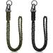 Frienda Heavy Duty Paracord Lanyard Necklace Whistles Strap Braided 550 Keychain Lanyard for Outdoor Activities Black, Army Green 2.0