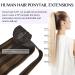 DOORES Balayage Dark Brown to Chestnut Brown Human Hair Ponytail Extension 14 Inch 75g - Clip in Heat Resistant Real Hair Piece - Buy Online on GoSupps.com
