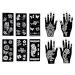 Gilded Girl Reusable Stencils for Henna Tattoo (10 Sheets) Beautiful Hands and Body Art Temporary Tattoo Templates, Airbrush / Face paint / Glitter /Self-Adhesive Flower, Butterfly Designs