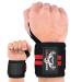 BEAST RAGE Weight Lifting Wrist Wraps Muscle Building Performance Fitness Training Gym Straps Thumb Loop Support Stretchable Cotton Bandage Brace Training Cuff RED / BLACK