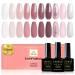Yueshop 10Pcs Gel Nail Polish- Nude Pink Glitter Silver White Gel Nail Polish Kits Gel Nail Varnish Set Seasons Nail Art Soak Off LED Lamp Nail Polish DIY Manicure Set For BeautyGift