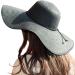 Lanzom Women's Wide Brim Straw Beach Sun Hat - UPF 50+ Twine Black | Foldable & Roll-Up Cap - One Size - Buy Online on GoSupps.com