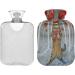 Cat Skier Hot Water Bottle - 2 Litre Fleece Cover for Hot & Cold Compress - Lollipop Forest Design - International Shipping - Buy Online on GoSupps.com