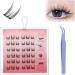 Fish Tails Glueless Press-On Eyelashes DIY Eyelash Extensions Fish Tail Eyelashes Natural Fluffy Self Adhesive Eyelashes With Lash Tweezers 05