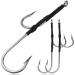OROOTL Double Hook Rig for Trolling and Chunking Saltwater Double Trolling Hooks Big Game Forged Stainless Steel Double Hooks for Tuna Marlin Wahoo Dorado Fishing 11/0-3pcs