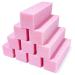 Fuyamp 10 Pcs Nail Buffer Block Professional 120 Grit Nail Sanding Blocks for Natural Acrylic Nails Nail Buffer Blacks Manicure Pedicure Tools for Gel Nails Salon Home Use (Pink)