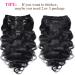 16 Natural Black Body Wave Clip In Hair Extensions for Black Women - 120g, 8Pcs, Double Weft, 18 Clips - Human Hair Extensions - Buy Online on GoSupps.com