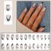 Justotry 24 Pcs Stiletto Black French Press On Short False Nails with Nail Glue - Gradient Nude Almond Stick on Nails for Women - Medium Size Fake Nails for Art - Buy Online on GoSupps.com
