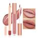 Prreal 2Pcs Lip Liner and Lipstick Makeup Set Matte Liquid Lipstick + Matching Lip Liner Nude Velvety Lipstick Makeup Kit Gift Set Waterproof Long Lasting labiales mate 24 horas originales (07)