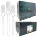 Oojami 300 Piece Heavy Duty Clear plastic cutlery forks Ideal for Home, Office, Bars, Wedding, Bridal & Baby Shower, Parties, Birthday Parties, Picnics, Restaurants (300 Forks)
