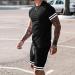 Men's Tie Dye Basketball Sport Set - Black Short Sleeve Shirt and Shorts Set - Small - Buy Online on GoSupps.com