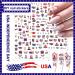 4th of July Nail Art Stickers - American Flag Patriotic Independence Day Decals - 3D Self-Adhesive USA Flags Heart Star Design - Memorial Day DIY Nail Decoration - Buy Online on GoSupps.com