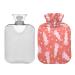 Cute cartoon axolot hot bottle 1 l colorful heart winter hot water bottle soft plush cover hand feet warmer for children men and women