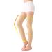 TOFLY Medical Thigh High Compression Stockings Footless for Women & Men Opaque Support Hose 20-30mmHg Graduated Compression Socks with Silicone Band for Varicose Veins Edema DVT 1 Pair Beige 5XL 5X-Large 20-30mmhg Footless Beige