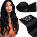 Laavoo real hair Extensions clip in black clip in extensions real hair double broken hair extension real hair remy human hair black 120g #1 7pcs 40cm-12m20g 1.1 #1
