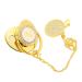 Golden Baby Pacifier 26 Letters Curved Design Silicone Bling Baby Pacifier with Clips for 6 to 18 Months Baby N