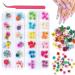 2 Boxes Dried Flowers for Nail Art  KISSBUTY 24 Colors Dry Flowers Mini Real Natural Flowers Nail Art Supplies 3D Applique Nail Decoration Sticker for Tips Manicure Decor (Gypsophila Flowers Daffodil)