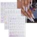 Aurora Holographic Nail Stickers 16 Sheets Self-Adhesive Nail Decal Glitter Stars Heart Nail Art Decoration Design Supplies - Buy Online on GoSupps.com