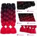 RN BEAUTY 24 Ombre Synthetic Jumbo Braids Hair Extensions - 3 Bundle Deals in Black/Burgundy/Red | Heat Resistant Fiber for Afro Twist Crochet Hair - Buy Online on GoSupps.com