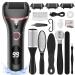 Pedicure Kit Professional Foot Rasp,Electric Callus Remover for Feet Rechargeable,Foot Care Pedicure Tools with 3 Roller Heads,Foot Scraper Pedicure Set for Dead Skin,Cracked,Hard Heel Ideal Gift Black