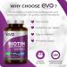 Biotin Hair Growth Supplement 12 000mcg with Coconut Oil | 400 High Strength Tablets for - 13 Month Supply Vitamin B7 Supports Normal Skin & Made in UK by EVO Nutrition - Buy Online on GoSupps.com