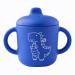 BAYBEE Silicone Sippy Cup with Handles & Spout Lid | Toddler Training & Transition Cup | Kids Feeding Straw Cup | No Spill Leak Proof Cups for Baby Infant Child | 5 Oz | 6 Months + Blue