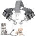 Slowton stroke belt dog car 2 in 1 tangled -free durable elastic dog belt for the car adjustable reflective seat belt dogs for car on trips & go out 2 medium in 1 gray