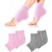 Sibba Heel Moisturizing Gel Socks 2 Pairs for Dry Cracked Skin - Breathable Cotton Foot Spa Beauty Care Set for Men and Women - Pink+Gray 4.0 - Buy Online on GoSupps.com