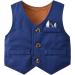 Famuka Baby Boy 3 Piece Formal Outfit Suit | Bows Waistcoat Gentleman Tuxedo Navy | 2-9 Months - Buy Online on GoSupps.com
