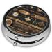 Bohemian Style Round Pill Box - 3 Compartment Pill Organizer for Travel | Portable Pocket & Purse Storage - Buy Online on GoSupps.com
