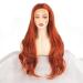Xtrend 24 Inch Copper-Red Welly Lace Front Wig - Synthetic Heat-Resistant Natural Looking Glue-Free Part - Chestnut Brown Loose Corrugated Ginger Wig - Buy Online on GoSupps.com