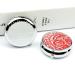 Round Red & White Tribal Pattern Pill Box - 3 Compartment Portable Medicine Organizer - Buy Online on GoSupps.com