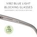 Vibz Blue Light Blocking Glasses for Men & Women - Non-Corrective Anti-Glare Clear Lens Stylish Crystal Frame - International Shipping Available - Buy Online on GoSupps.com